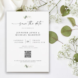 Reserve A Data Código QR de Foto de Letra Elegante Casamento de E