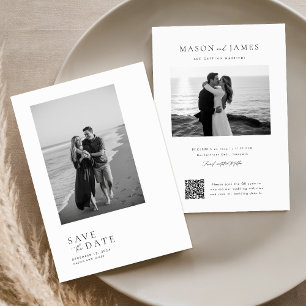 Reserve A Data Código QR de Foto Minimalista 2 Moderno