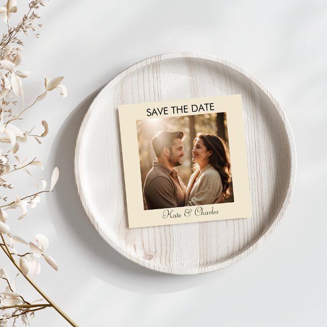 Reserve A Data Código QR de Foto Moderna Elegante Salvar data (Criador carregado)