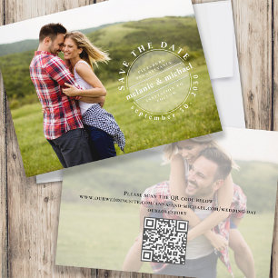 Reserve A Data Código QR de Foto Única para Salvar a Data Minimal