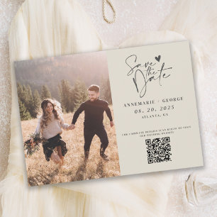 Reserve A Data Código QR de Fotografia da Caligrafia do Marfim Mo