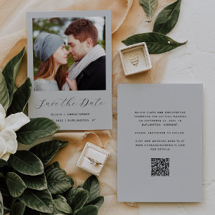 Reserve A Data Código QR de letra cursiva cinza claro de foto min