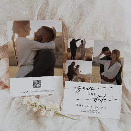 Reserve A Data Código QR de multifoto preto e branco para chic e