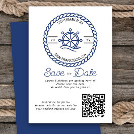 Reserve A Data Código QR de Roda Náutica Casamento Guardar o Cart