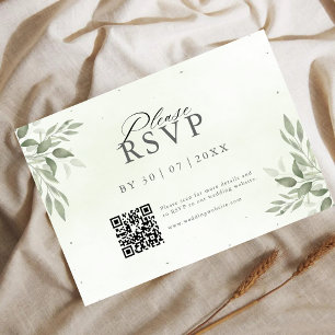 Reserve A Data Código QR de Vegetação de Sage Moderna para Salvar