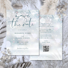 Reserve A Data Código QR do Casamento de Neve do País das Maravil