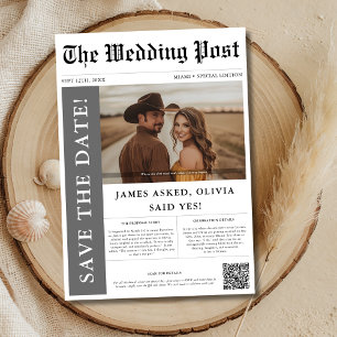 Reserve A Data Código QR do Jornal Russo de Casamento de Foto Mod