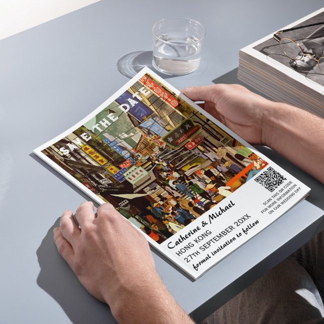 Reserve A Data Código QR do Viagem de Hong Kong (Criador carregado)