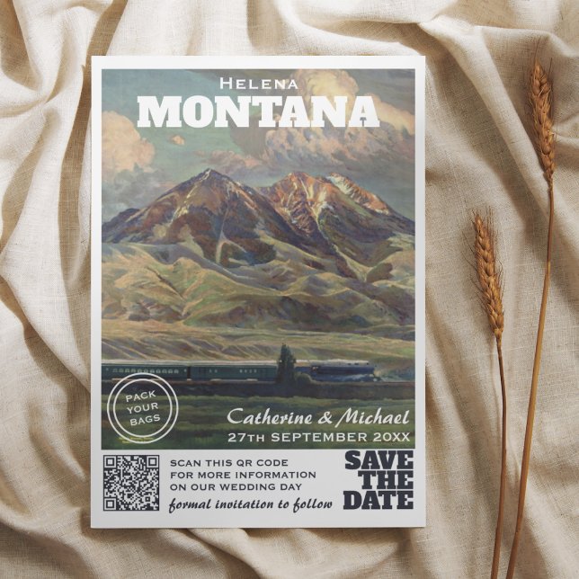 Reserve A Data Código QR do Viagem de Montana (Criador carregado)