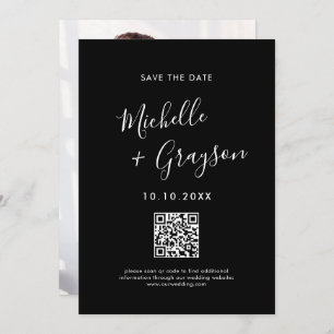 Reserve A Data Código QR moderno minimalista preto elegante