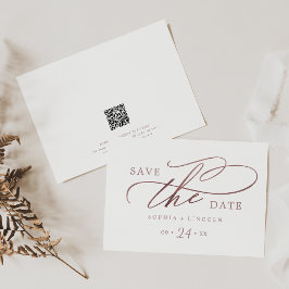 Reserve A Data Código QR para Caligrafia Dourada Romântica Rosa