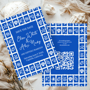 Reserve A Data Código QR PERSONALIZADO de Casamento de Praia da S