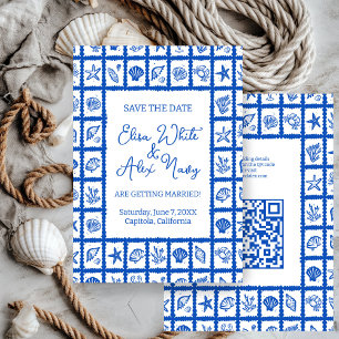 Reserve A Data Código QR PERSONALIZADO de Casamento de Praia da S