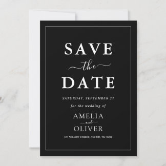 Reserve A Data Código QR Preto Casamento Minimalista Moderno Eleg