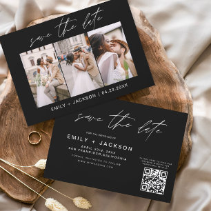 Reserve A Data Código QR preto e branco Salve a data Moderna 3 Fo