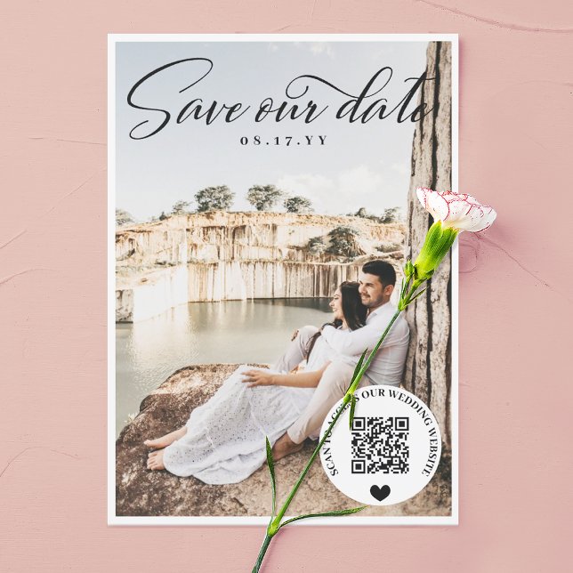 Reserve A Data Código QR Preto Foto do Site de Casamento do Site  (Criador carregado)