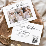 Reserve A Data Código QR - Salve a Data 3 Foto Elegante Moderno<br><div class="desc">Código QR - Paisagem Horizontal Moderna e Elegante Três (3) Foto Salvar o Magnete de Casamento de Data com tipografia de script com letra de mão. O ímã para salvar o convite de data inclui tipografia de script e chic e design simples para a qual você pode adicionar sua fotografia...</div>