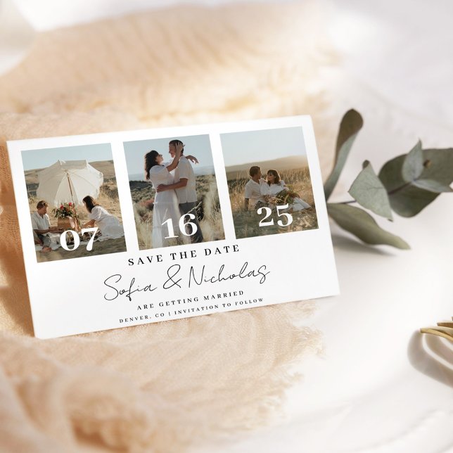 Reserve A Data Colagem de Casamento de Script Moderno (Criador carregado)