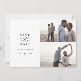 Reserve A Data Colagem de Fotografias do Script 3 Elegante Guarda