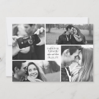 Reserve A Data Colagem de Fotografias em Bloco Quadrado Moderno G