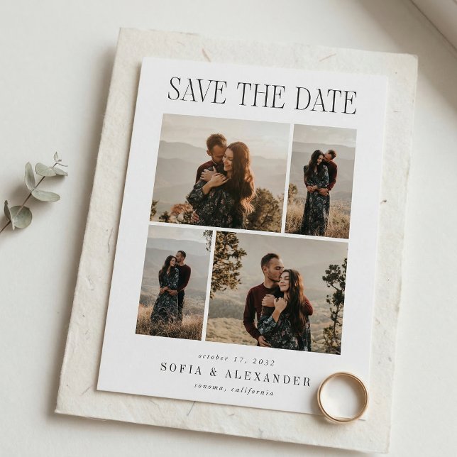 Reserve A Data Colagem de Fotos Clássicas para Casamento (Criador carregado)