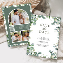 Colagem de Fotos de Eucalipto Código QR Casamento