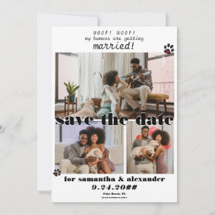 Reserve A Data Colagem de Fotos do Casamento do Meu Humano Cachor