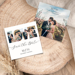 Reserve A Data Colagem de Fotos Moderna Save the Date Cartas de A