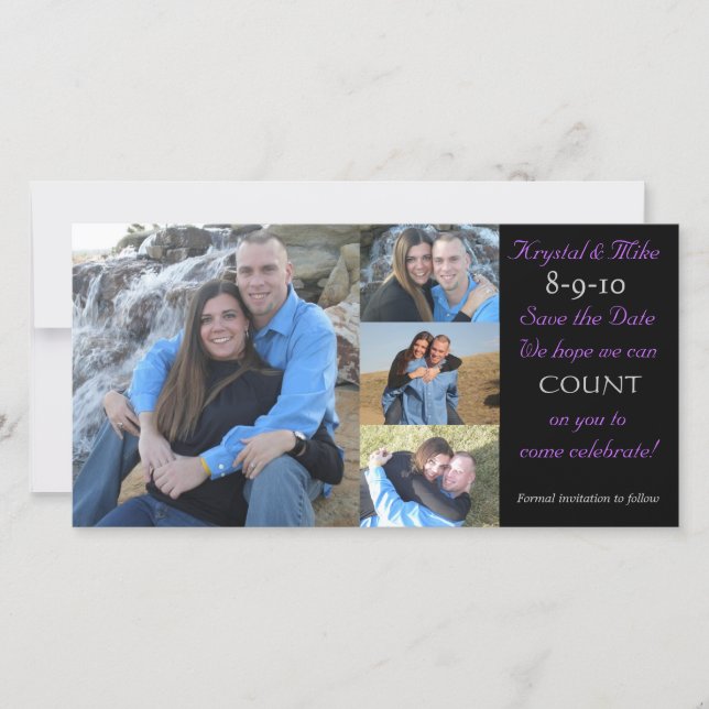 Reserve A Data Colagem de Fotos Salvar a Data (Frente)