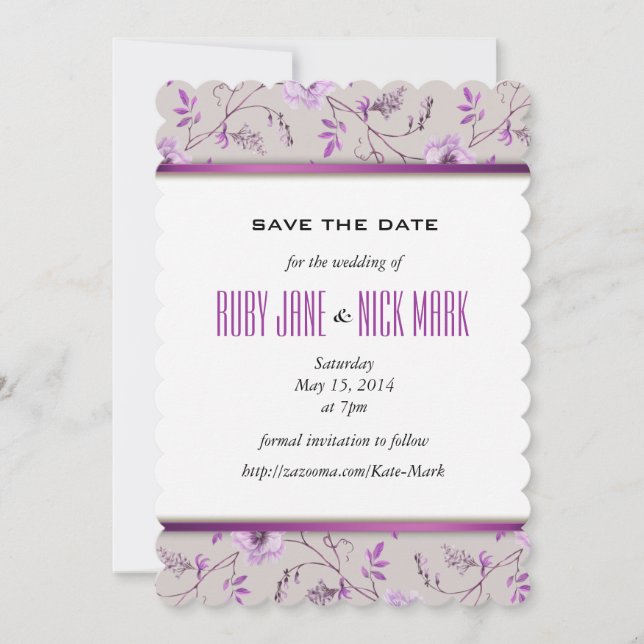 Reserve A Data Coleção de casamento floral RomanticCharm (Frente)