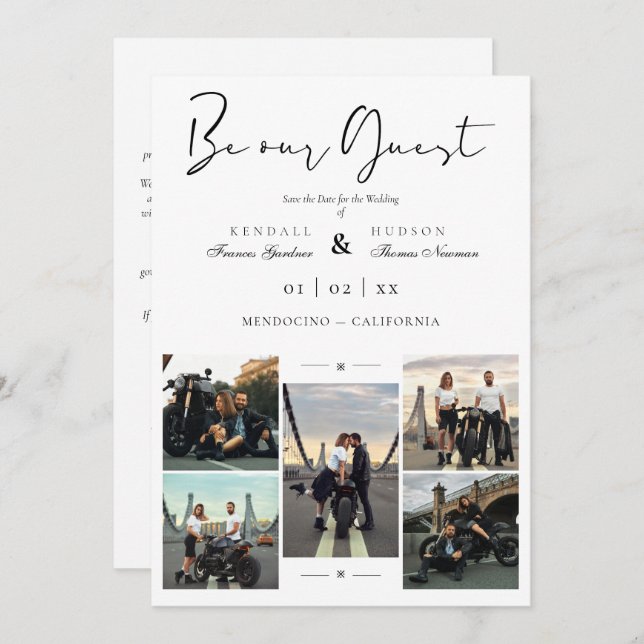 Reserve A Data Collage 5 Photos Covid19 Chic Be Our Guest Wedding (Frente/Verso)