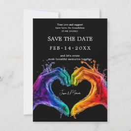Reserve A Data ❤️ 🌈 com código QR LGBTQ Coração do Orgulho Casad