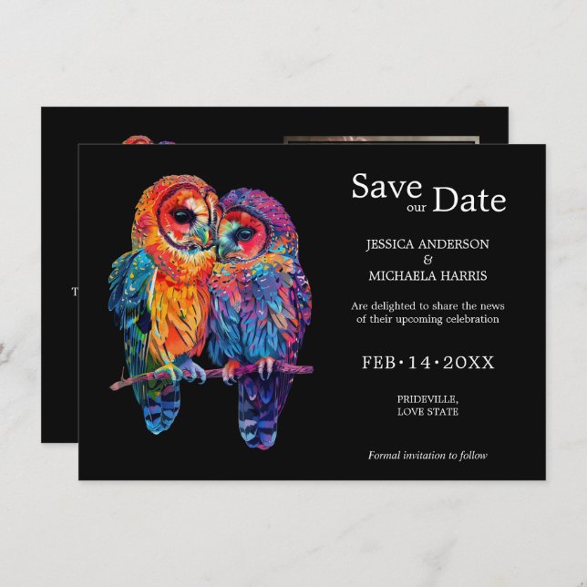 Reserve A Data 🌈 com foto do casamento da unidade eterna LGBTQ (Frente/Verso)