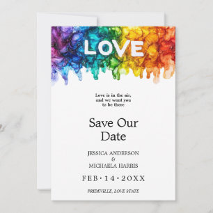 Reserve A Data 🐦 🌈 com foto LGBTQ pintada com casamento de amor