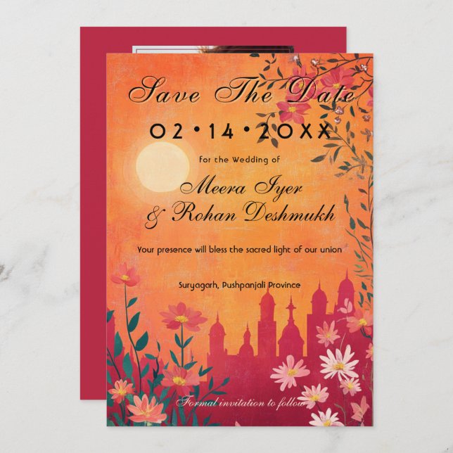 Reserve A Data Com foto Sunset Serenade Wedding (Frente/Verso)