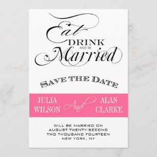 Reserve A Data Coma, beba e seja casado Salve a data rosa