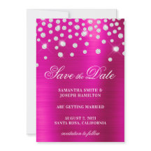 Confete de Diamante Grande Rosa Fúcsia Ombre Foil