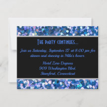 Confetti Blue Party Card