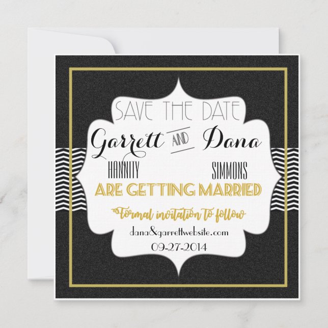 Reserve A Data Conjunto de Noiva do Gatsby Gold Wedding Suite (Frente)