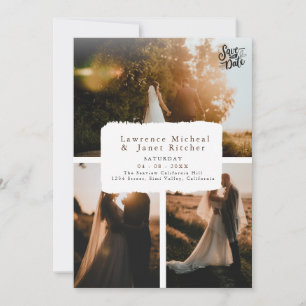 Reserve A Data Convidado para minimalista de fotos em preto moder