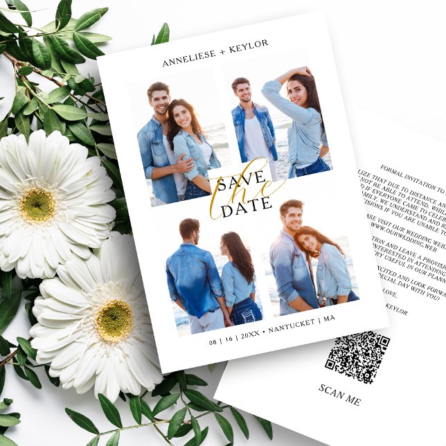 Reserve A Data Cool Chic Romantic 4 Multi Photos Wedding Trendy  (Criador carregado)