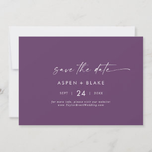 Reserve A Data Coordenada de Aquarela Moderna Horizontal Roxo