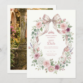 Reserve A Data Coquette Floral Bow Quinceañera Back Photo