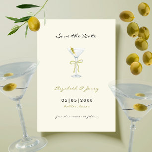 Reserve A Data Coquette Martini Laço Escrito Salve o Dia