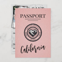 Cor-De-Rosa Do Passaporte California Salve A Data