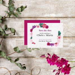 Reserve A Data cor-de-rosa moderno do jardim romance guarde a dat