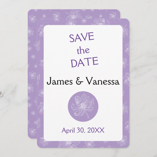 Reserve A Data Cor púrpura clara e leigos brancos. (Frente/Verso)