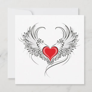 Reserve A Data Coração Anjo Vermelho com asas