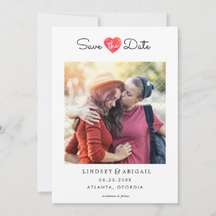 Reserve A Data Coração de Aquarela LGBTQ Salve a Data com Foto