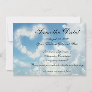 Reserve A Data Coração nas Nuvens Salva a Data